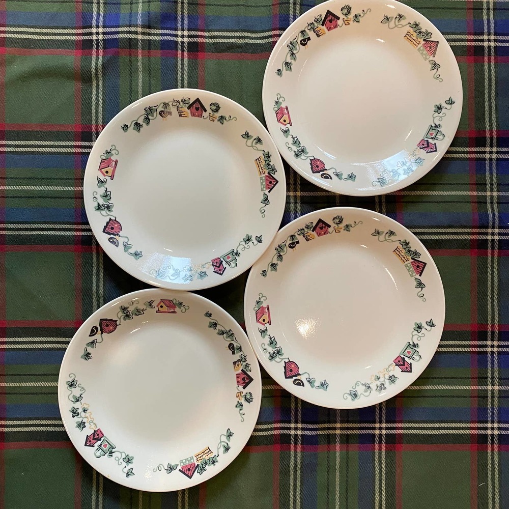 Corelle Birdhouse‎ Ivy Set of 4 Side Plates 6-3/4” FLAWLESS